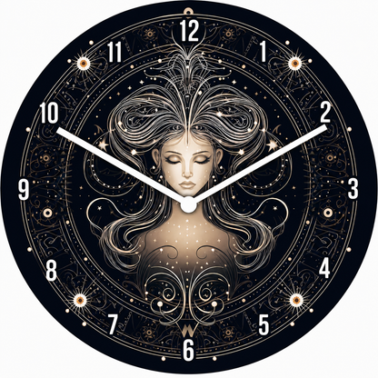 Made in Alzenau Lautlose Uhr MDF Acryl Motiv Sternzeichen JUNGFRAU