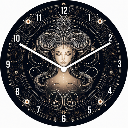Made in Alzenau Lautlose Uhr MDF Acryl Motiv Sternzeichen JUNGFRAU