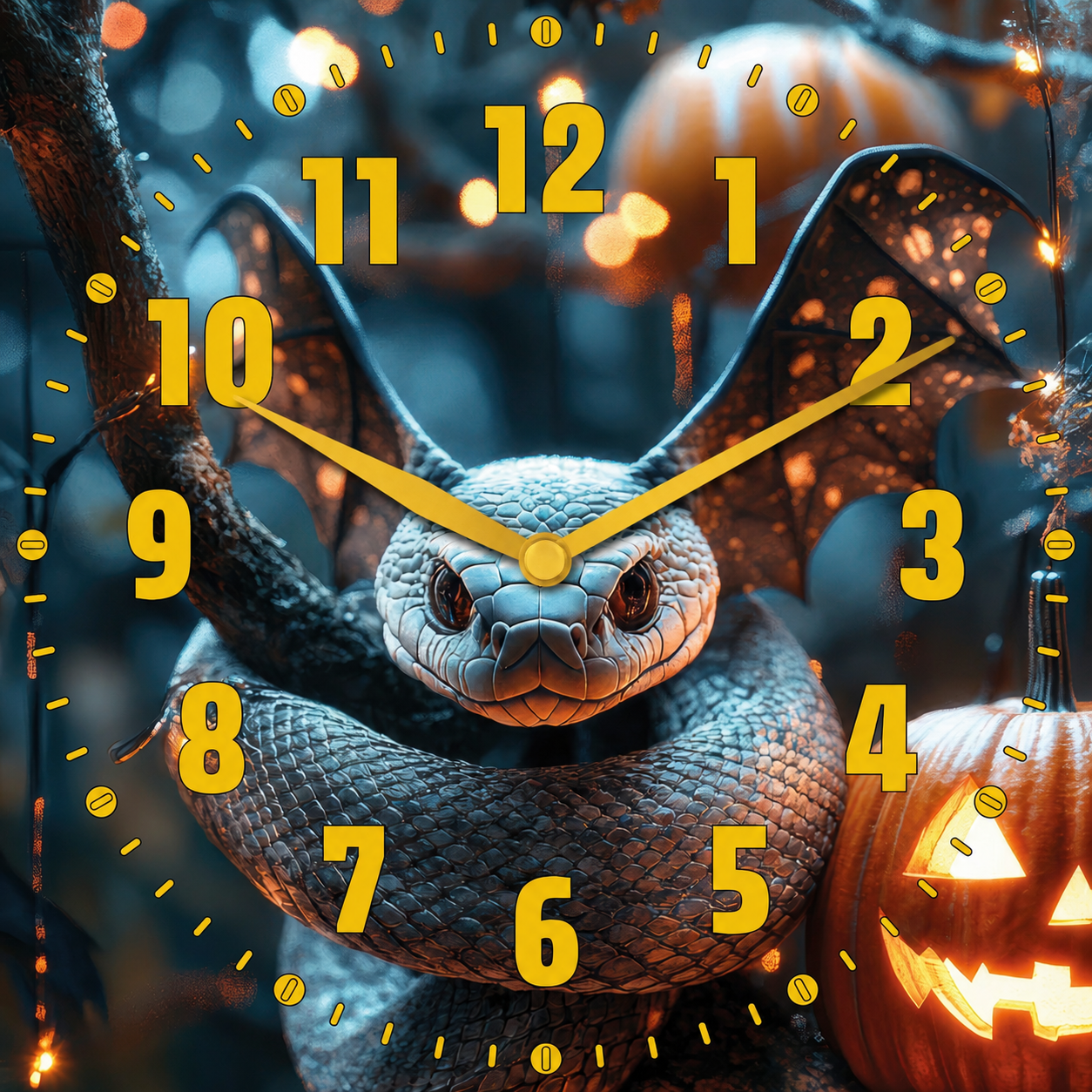 Hochwertige 30cm-Uhren Made in Alzenau Lautlose Uhr MDF Acryl Mystic Snake