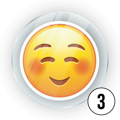 Memo Magnete aus Acryl mit aufgedruckten Emoji Smilies