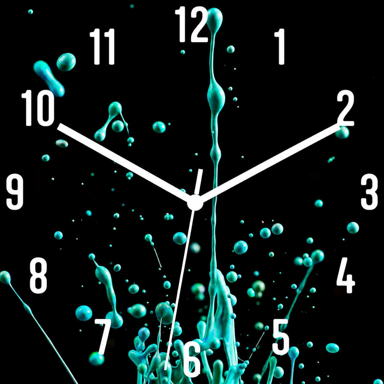 Hochwertige 30cm-Uhren Made in Alzenau Lautlose Uhr MDF Acryl Green Splash