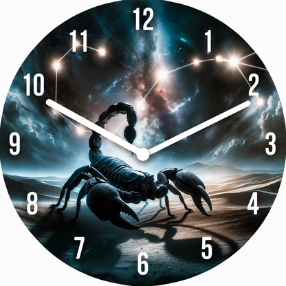 Made in Alzenau Lautlose Uhr MDF Acryl Motiv Sternzeichen SKORPION