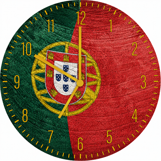 Hochwertige 30cm-Uhren Made in Alzenau Lautlose Uhr MDF Acryl Motiv PORTUGAL