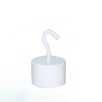 Neodym-Hakenkraftmagnet Ø 20 mm weiß - hält 8 kg