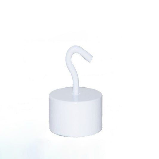 Neodym-Hakenkraftmagnet Ø 20 mm weiß - hält 8 kg