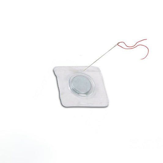 Scheibenmagnet Ø 12 x 2 mm zum Einnähen in quadratischer PVC-Hülle