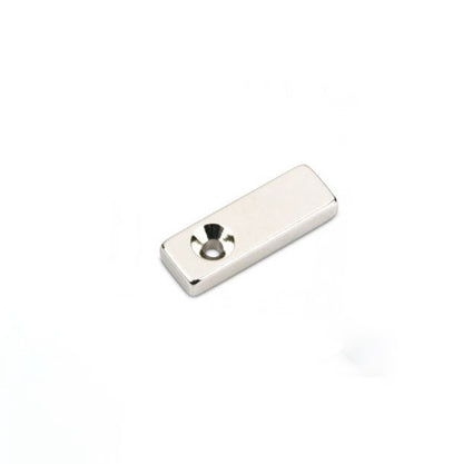 Quadermagnet 30,0 x 10,0 x 5,0 mm N45 Nickel mit Senkloch