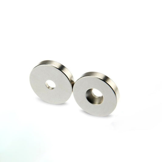 Ringmagnet Ø 20,0 x 4,5 x 4,0 mm N42 Nickel mit Senkung Nord
