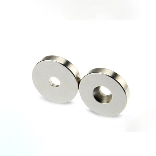 Ringmagnet Ø 20,0 x 4,5 x 4,0 mm N42 Nickel mit Senkung Süd