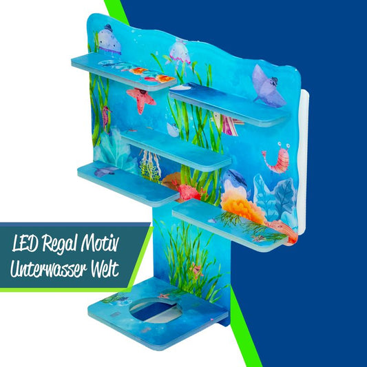 LED Regal Acryl in verschiedenen Motiven Zubehör für Tonie-Figuren und Toniebox Motiv Unterwasser Welt