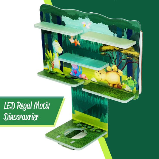 LED Regal Acryl in verschiedenen Motiven Zubehör für Tonie-Figuren und Toniebox Motiv Dinosaurier
