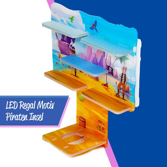 LED Regal Acryl in verschiedenen Motiven Zubehör für Tonie-Figuren und Toniebox Motiv Piraten Insel