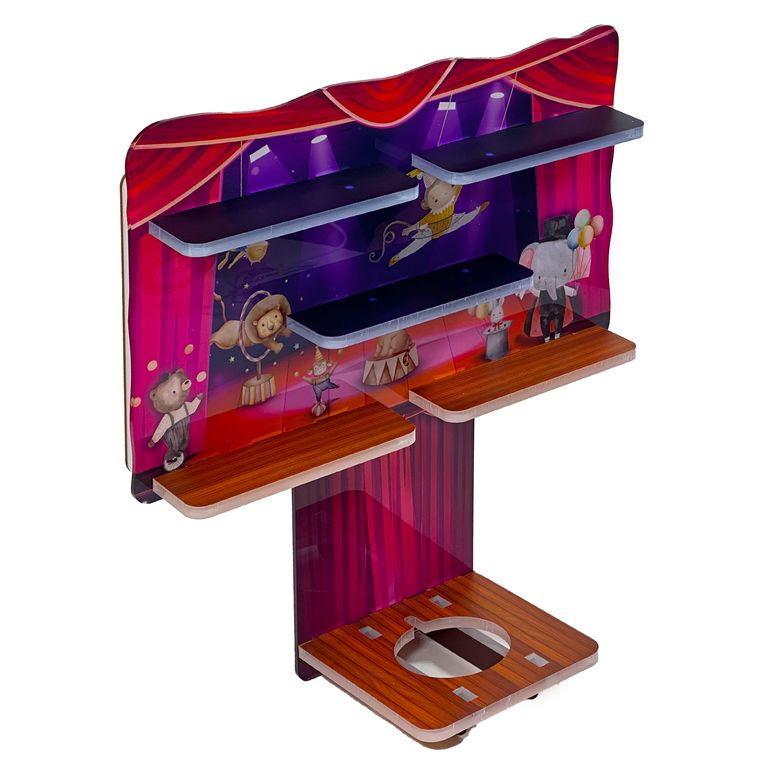 LED Regal Acryl in verschiedenen Motiven Zubehör für Tonie-Figuren und Toniebox Motiv Zirkus Zelt