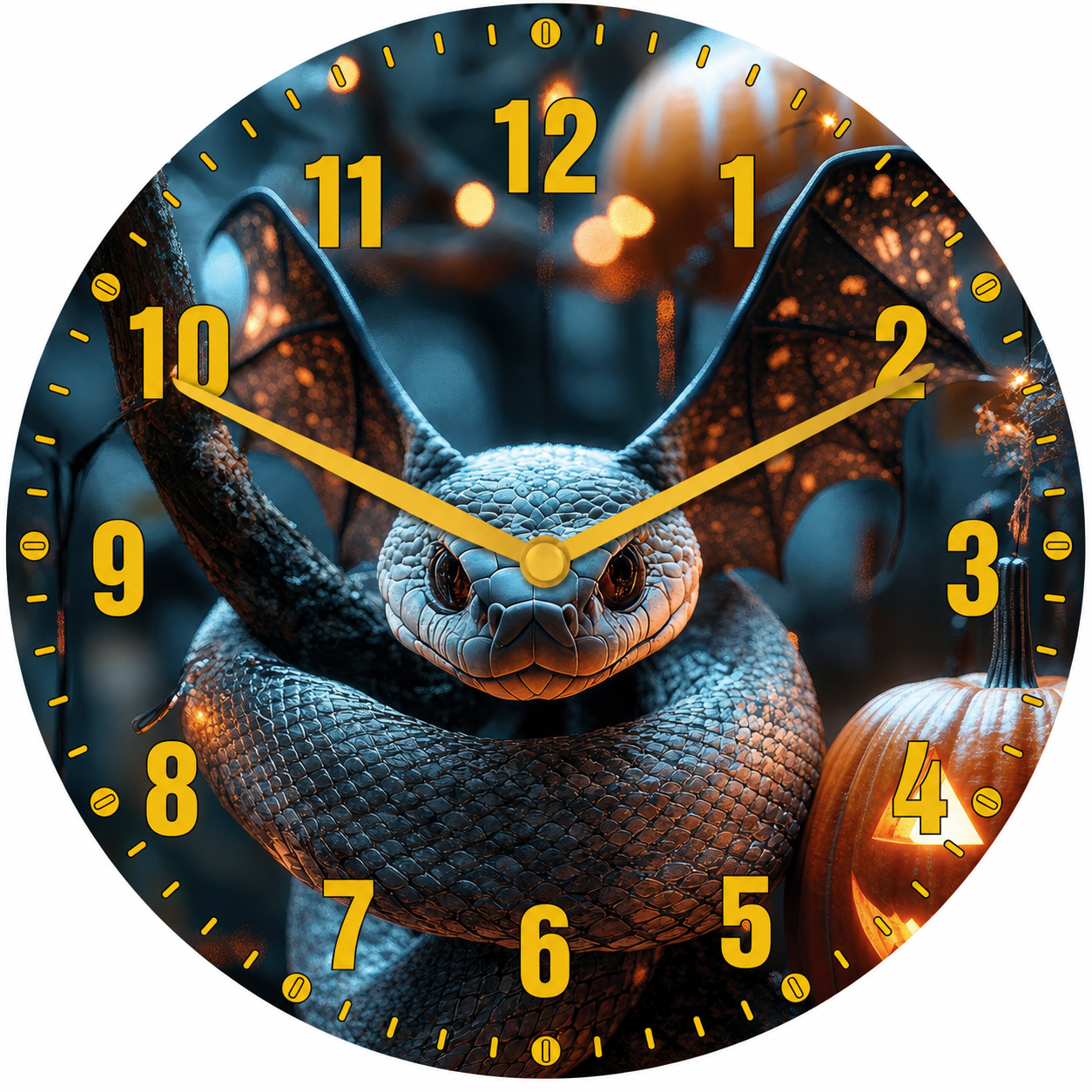 Hochwertige 30cm-Uhren Made in Alzenau Lautlose Uhr MDF Acryl Mystic Snake