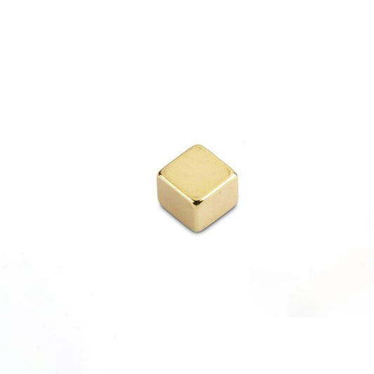 Würfelmagnet 8,0 x 8,0 x 8,0 mm N45 Gold - hält 4,5 kg