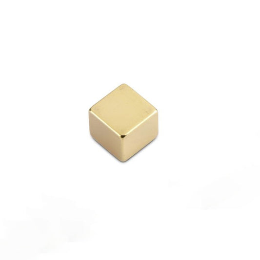Würfelmagnet 12,0 x 12,0 x 12,0 mm N48 Gold - hält 11 kg