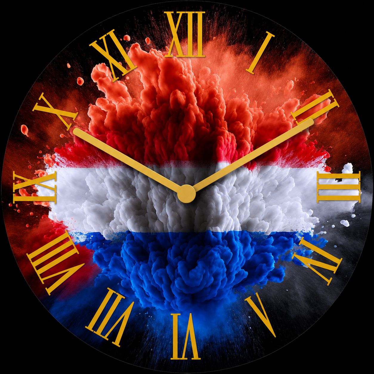 Hochwertige 30cm-Uhren Made in Alzenau Lautlose Uhr MDF Acryl Motiv Niederlande