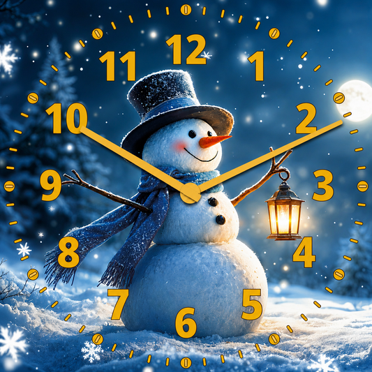 Hochwertige 30cm-Uhren Made in Alzenau Lautlose Uhr MDF Acryl Motiv Winterlicht