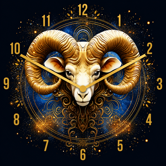 Made in Alzenau Lautlose Uhr MDF Acryl Motiv Sternzeichen WIDDER