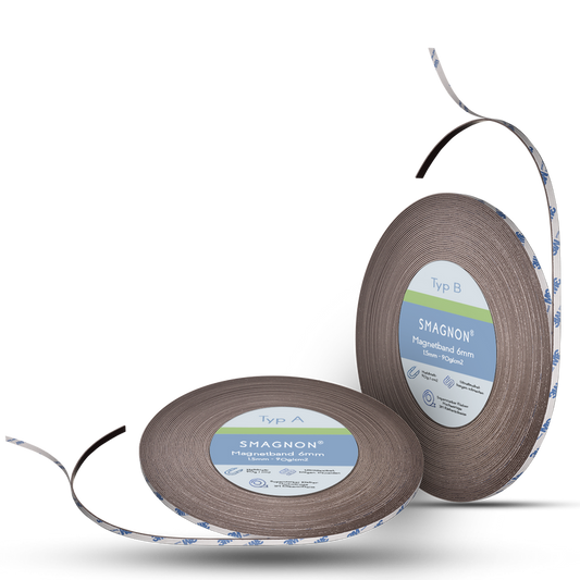 Magnetband mit 3M Kleber Kleberücken selbstklebend Typ A + B 6mm breite