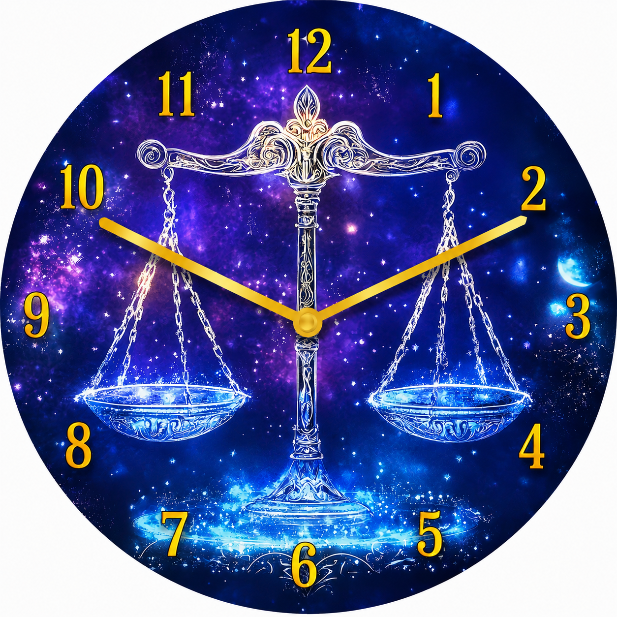 Hochwertige 30cm-Uhren Made in Alzenau Lautlose Uhr MDF Acryl Motiv WAAGE