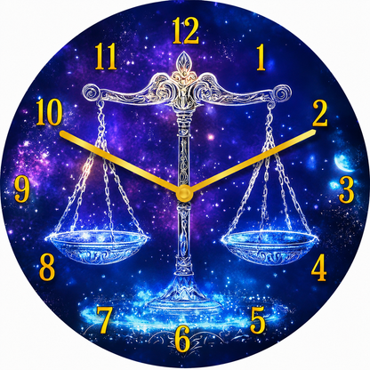 Hochwertige 30cm-Uhren Made in Alzenau Lautlose Uhr MDF Acryl Motiv WAAGE
