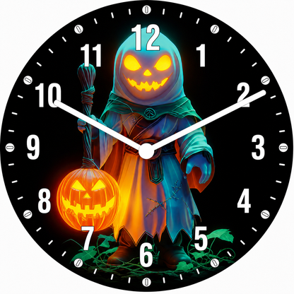 Hochwertige 30cm-Uhren Made in Alzenau Lautlose Uhr MDF Acryl Kürbisnacht