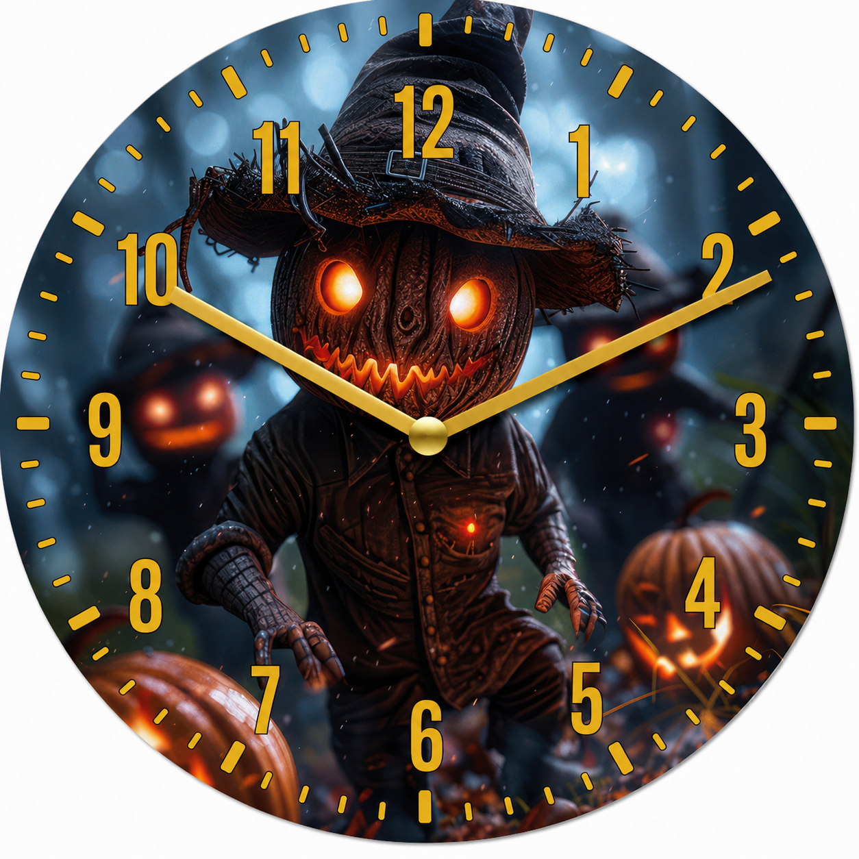Hochwertige 30cm-Uhren Made in Alzenau Lautlose Uhr MDF Acryl Kürbiswächter