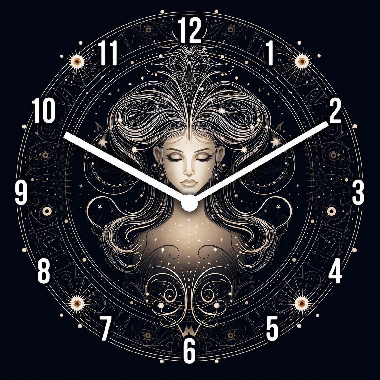 Made in Alzenau Lautlose Uhr MDF Acryl Motiv Sternzeichen JUNGFRAU