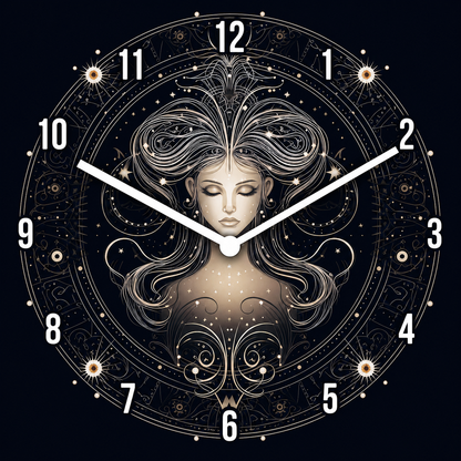 Made in Alzenau Lautlose Uhr MDF Acryl Motiv Sternzeichen JUNGFRAU