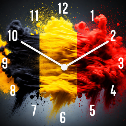 Hochwertige 30cm-Uhren Made in Alzenau Lautlose Uhr MDF Acryl Motiv Belgien