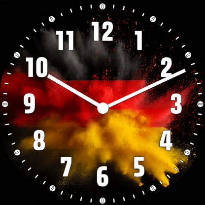 Made in Alzenau Lautlose Uhr MDF Acryl Motiv Deutschland