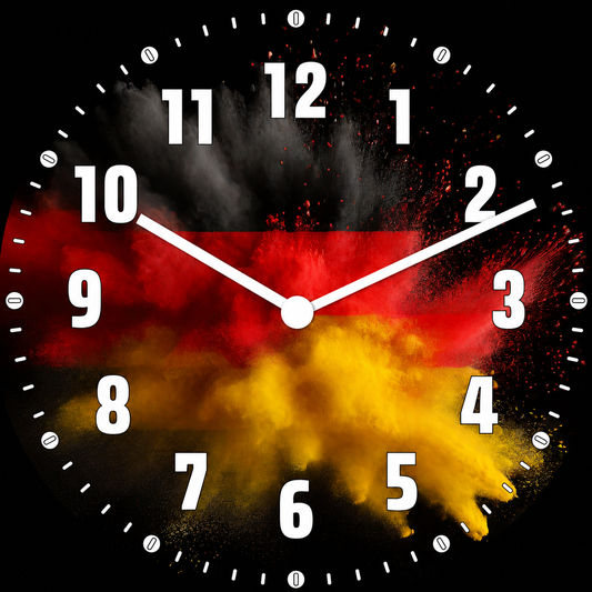 Made in Alzenau Lautlose Uhr MDF Acryl Motiv Deutschland