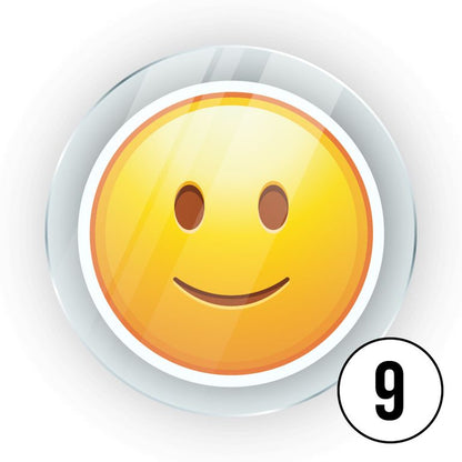 Memo Magnete aus Acryl mit aufgedruckten Emoji Smilies