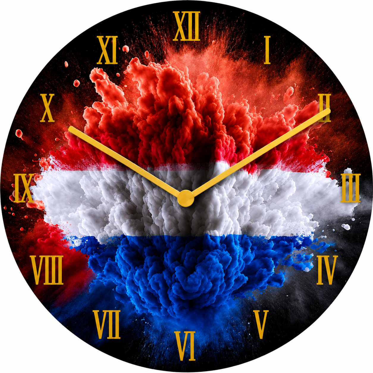 Hochwertige 30cm-Uhren Made in Alzenau Lautlose Uhr MDF Acryl Motiv Niederlande