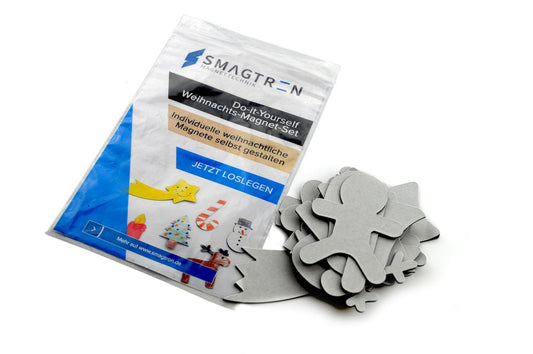 Weihnachts-Set: 12 Do-it-yourself Magnete in weihnachtlichen Formen