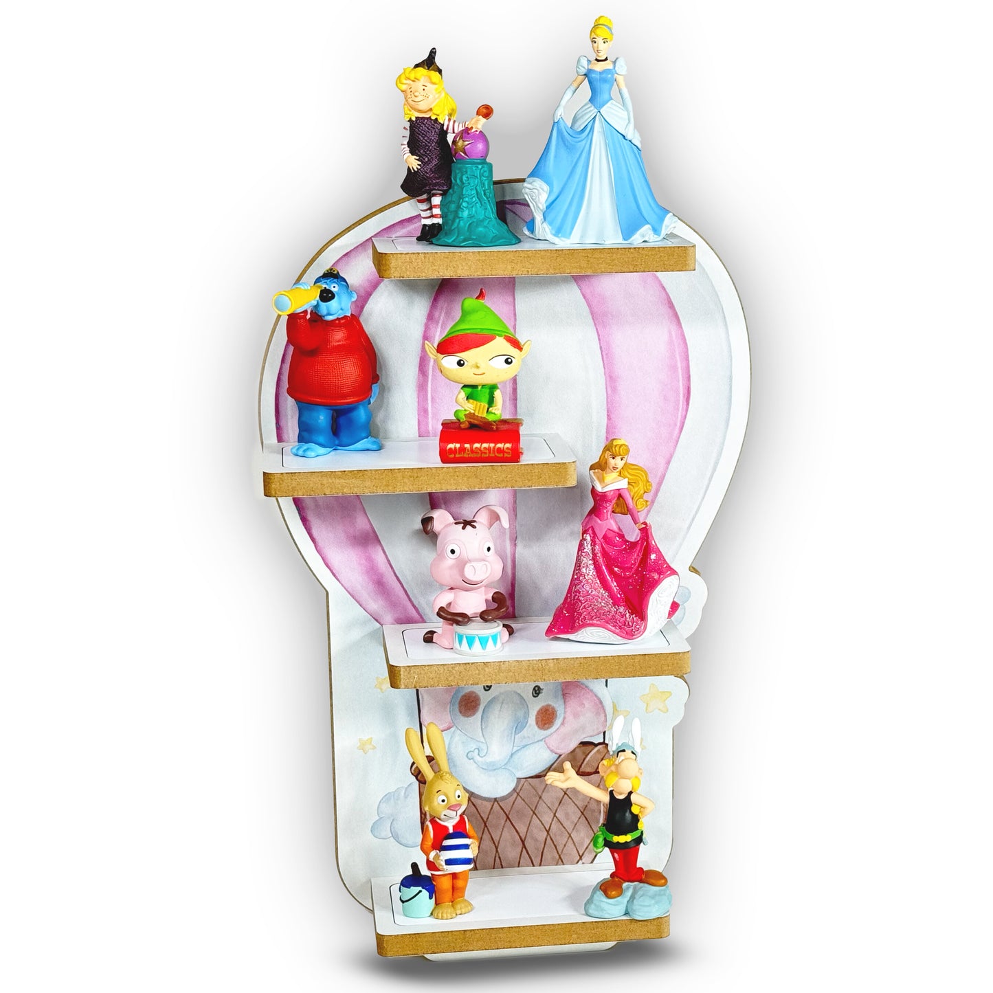 Smagnon Regal für die Toniebox und Tonie Figuren Motiv Ballon-Familie Kinderspielzeug (Ballon-Fahrt)