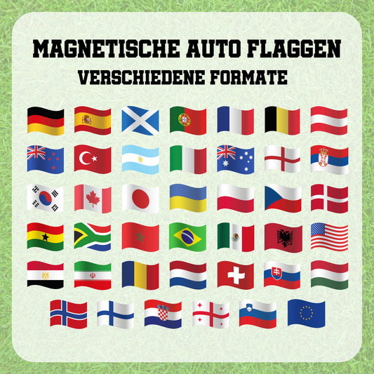 Fanartikel Magnet Flagge Fahne für Auto Deko Alle Länder verschiedene Größen