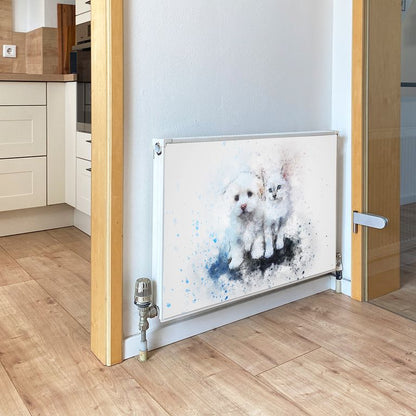 Magnet Heizkörperverkleidung Heizkörperabdeckung Heizung Schutz Motiv Cat and Dog
