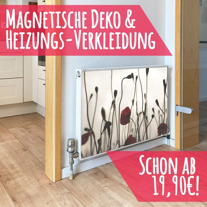 Magnet Heizkörperverkleidung Heizkörperabdeckung Heizung Schutz Motiv Mohn