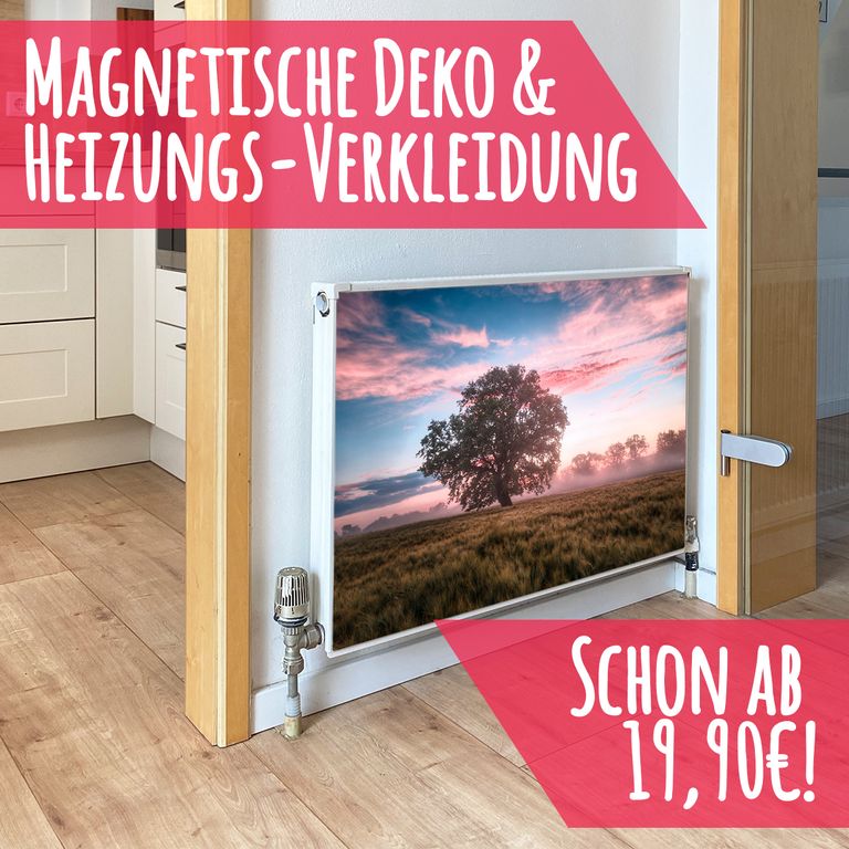 Magnet Heizkörperverkleidung Heizkörperabdeckung Heizkörper - Motiv Baum im Feld
