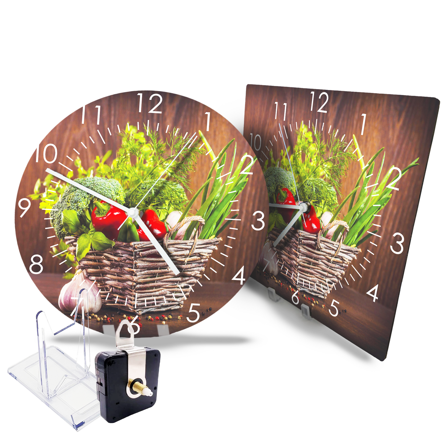 Hochwertige 30cm-Uhren Made in Alzenau Lautlose Uhr MDF Acryl: Motive Küche