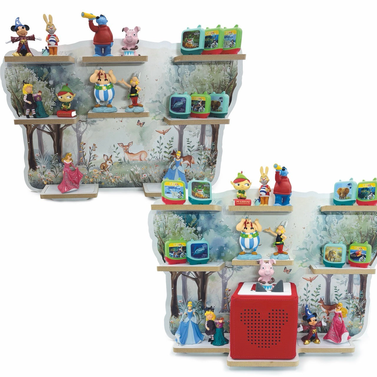 Smagnon Regal für die Toniebox und Tonie Figuren Motiv Ballon-Familie Kinderspielzeug (Tiere im Wald)