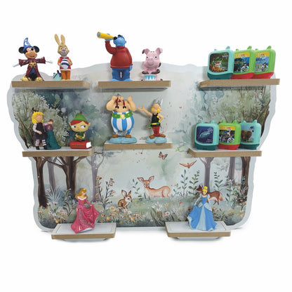 Smagnon Regal für die Toniebox und Tonie Figuren Motiv Ballon-Familie Kinderspielzeug (Tiere im Wald)