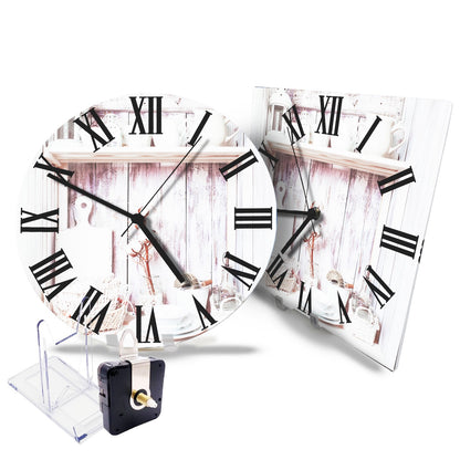 Hochwertige 30cm-Uhren Made in Alzenau Lautlose Uhr MDF Acryl Motiv White Nostalgie