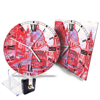 Hochwertige 30cm-Uhren Made in Alzenau Lautlose Uhr MDF Acryl Motiv London