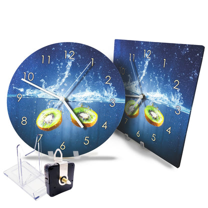 Hochwertige 30cm-Uhren Made in Alzenau Lautlose Uhr MDF Acryl Motiv Kiwi im Wasser