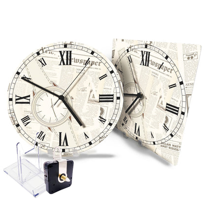 Hochwertige 30cm-Uhren Made in Alzenau Lautlose Uhr MDF Acryl Motiv Old Zeitung