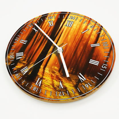 Hochwertige 30cm-Uhren Made in Alzenau Lautlose Uhr MDF Acryl Motiv Zauberwald