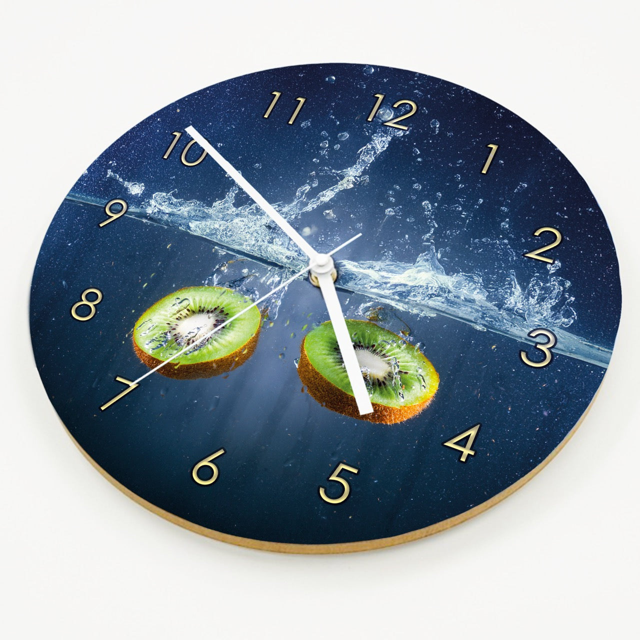 Hochwertige 30cm-Uhren Made in Alzenau Lautlose Uhr MDF Acryl Motiv Kiwi im Wasser